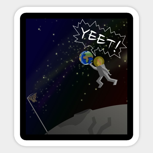 Yeet for the stars Sticker by dinomitrondesigns